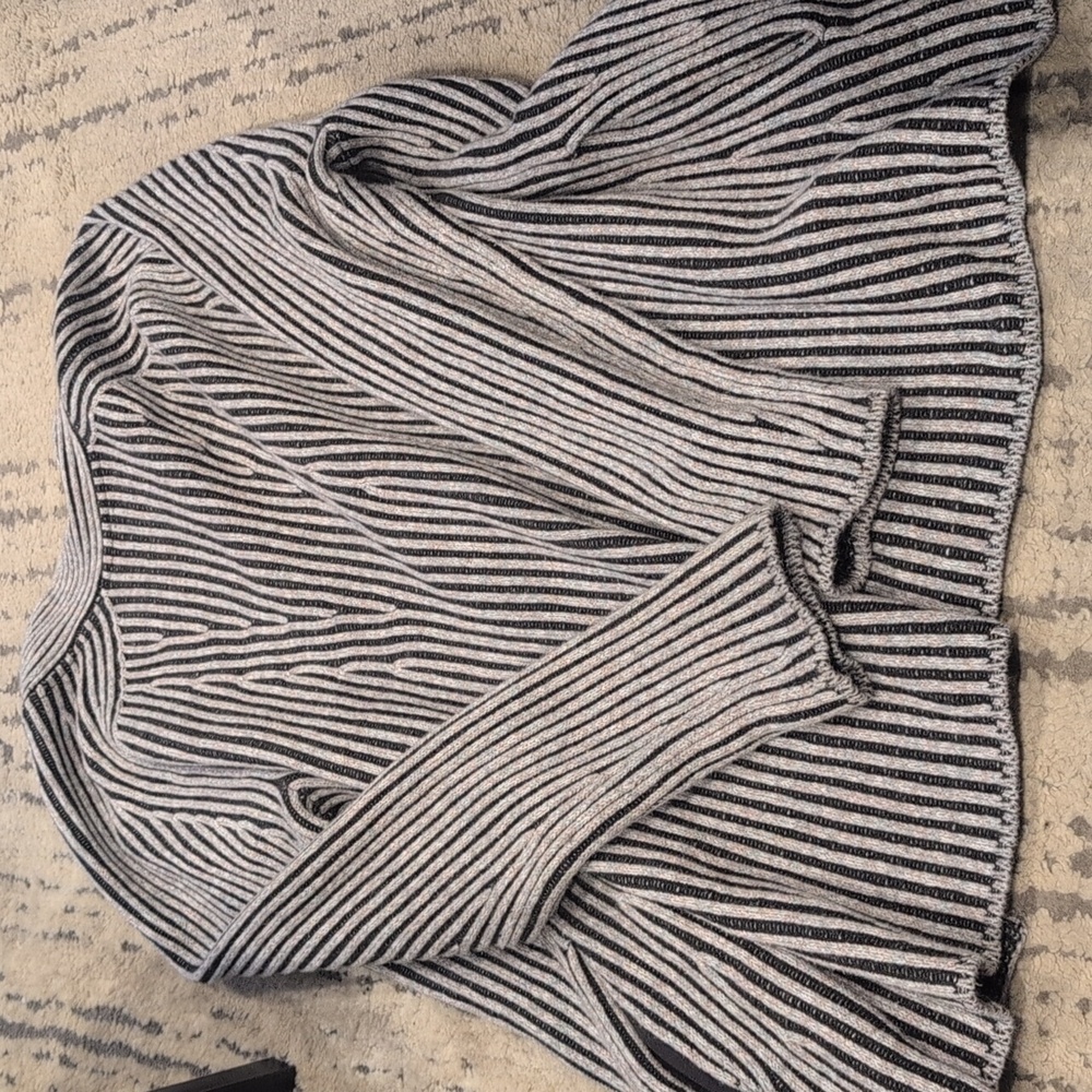 Lululemon Cotton-Cashmere Blend Sweater Wrap Powdered Clay / White / Lakeside / - Picture 8 of 9